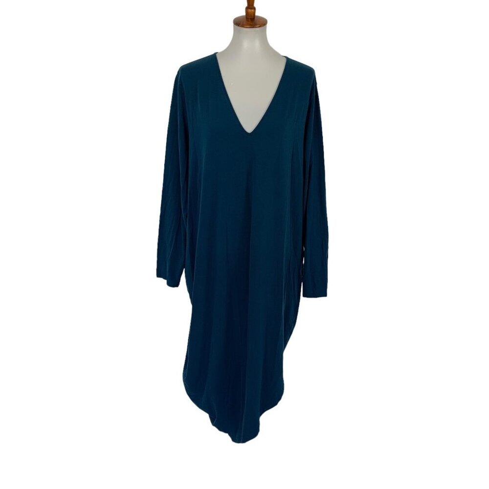 Universal Standard Womens‎ Dress Large Blue Long Sleeve Asymmetrical Modern